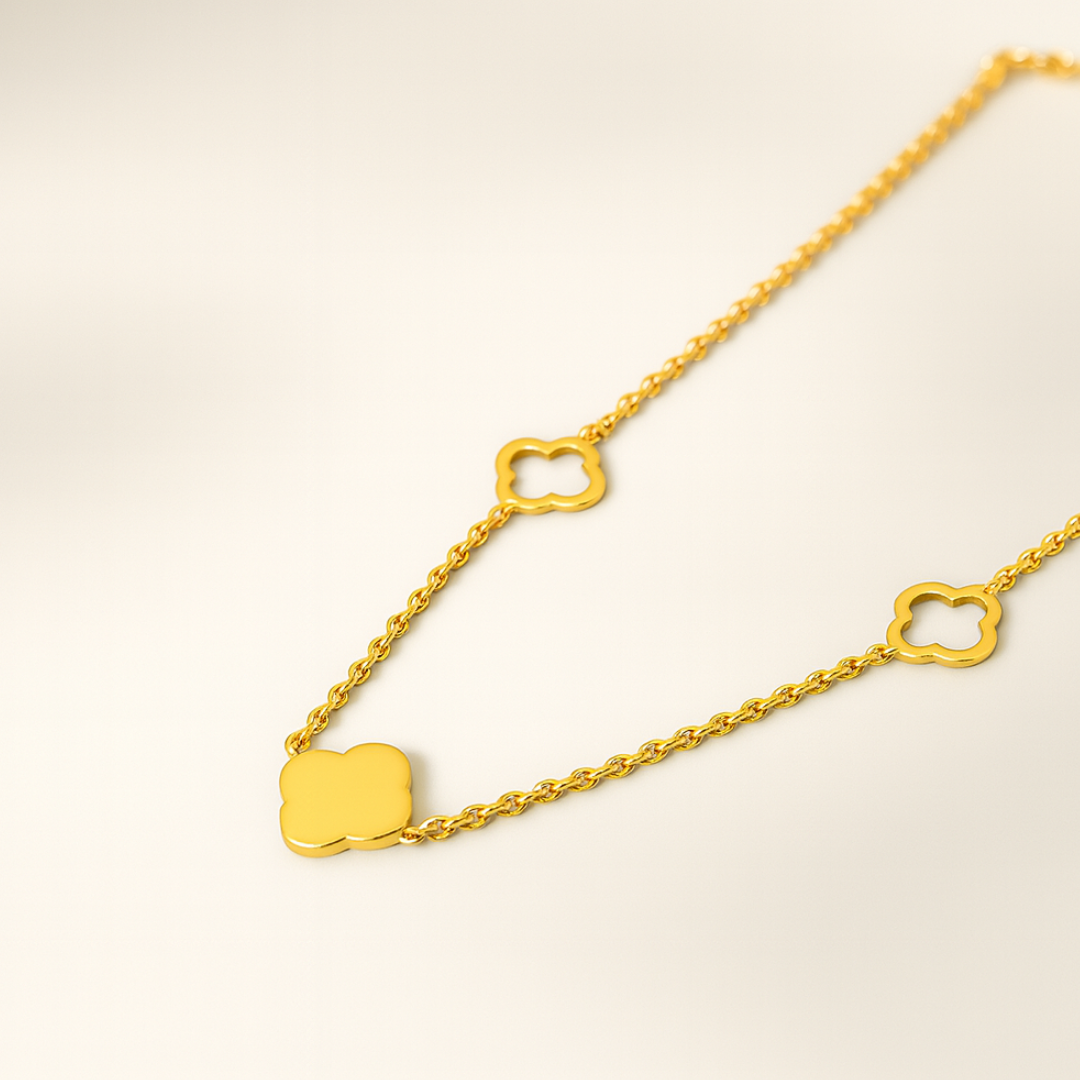 Elexia | Gold (18K) Plated Four-Leaf Clover Pendant Waterproof Necklace
