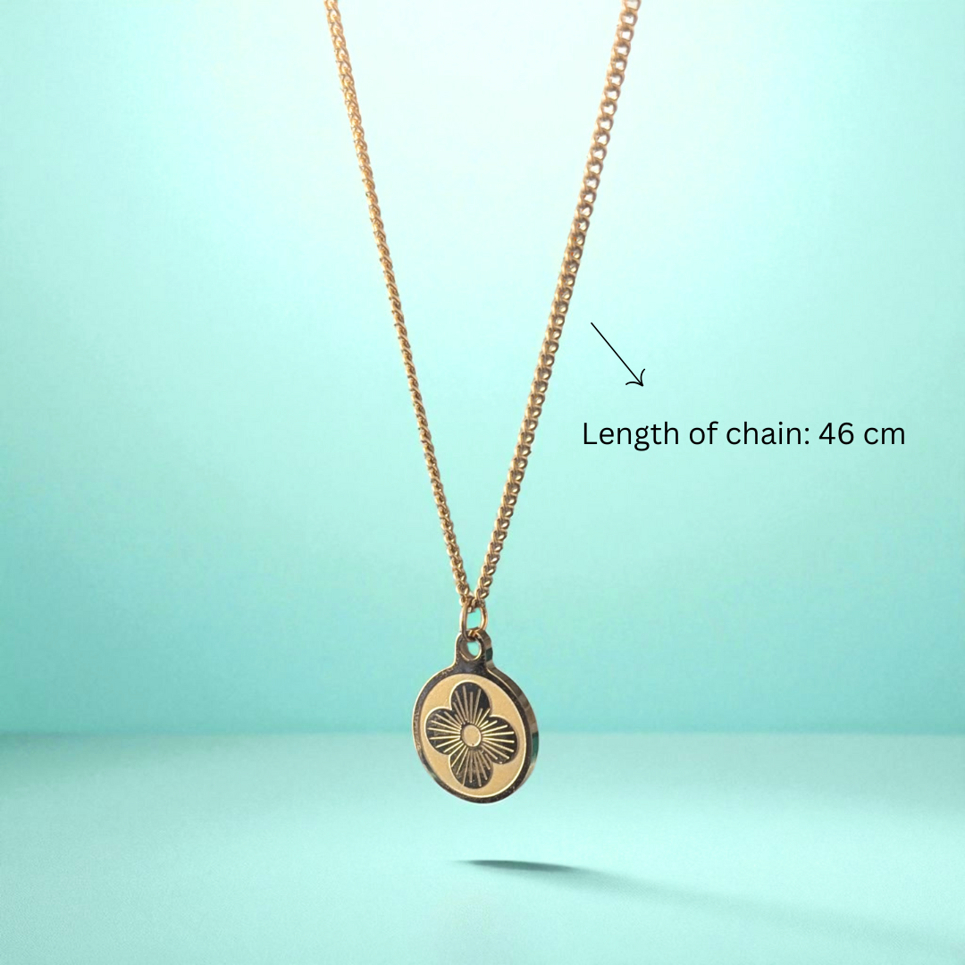 Elizabeth | Clover Coin Pendant Necklace - 18K Gold Plated Four-Leaf Waterproof Chain