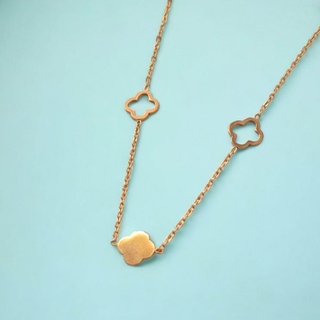 Elexia | Gold-Plated Four-Leaf Clover Pendant Necklace