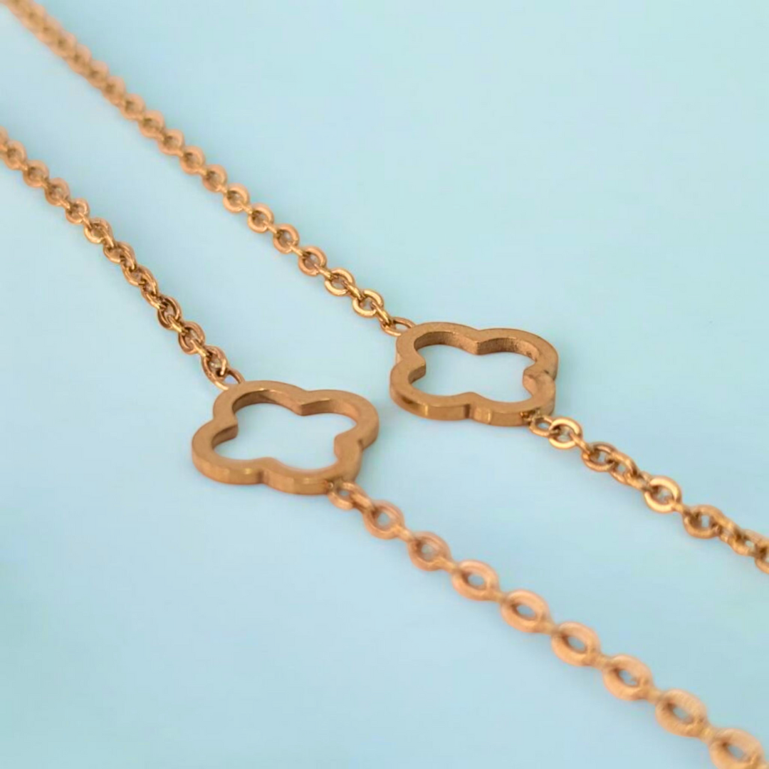 Elexia | Gold-Plated Four-Leaf Clover Pendant Necklace