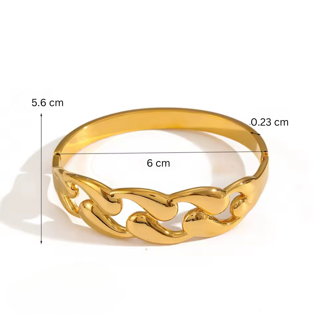 Olivia | Gold-Plated Hollow Waterdrop Cuff Bracelet Bangle