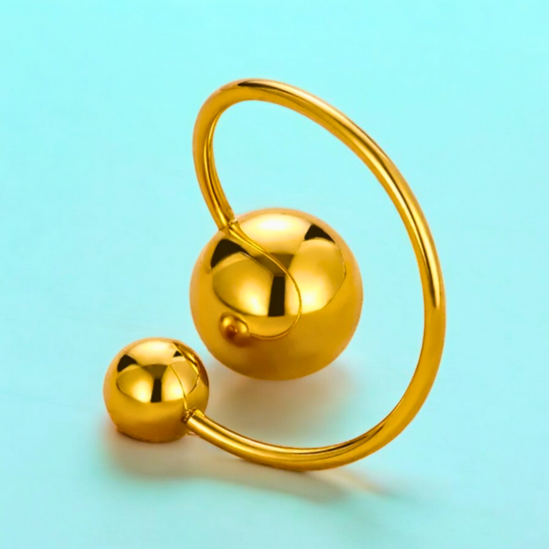 Mabel | Gold Plated Double Ball Ring Resizable