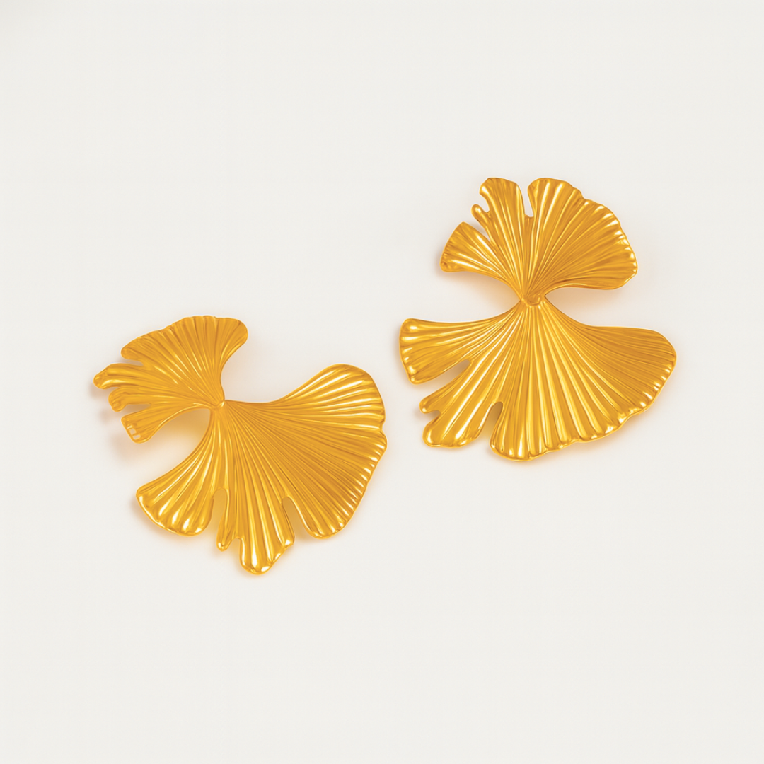 Stella | 18K Gold Plated Gingko Vintage Leaf Waterproof Earrings