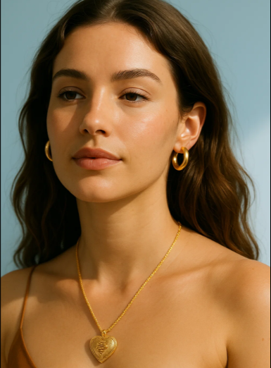 Corine | Gold (18K) Plated Chunky Heart Snake Chain Waterproof Necklace