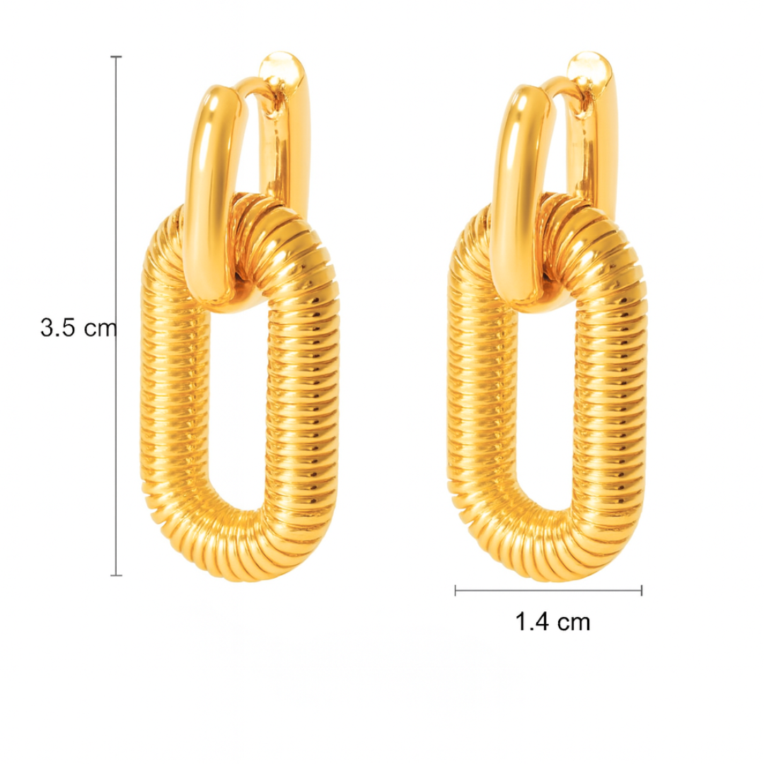 Anabel | 18K Gold Plated Oval Double Hoop Waterproof Earrings