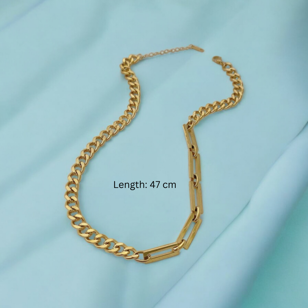Marcella | Gold (18K) Plated Cuban Link Choker Waterproof Necklace