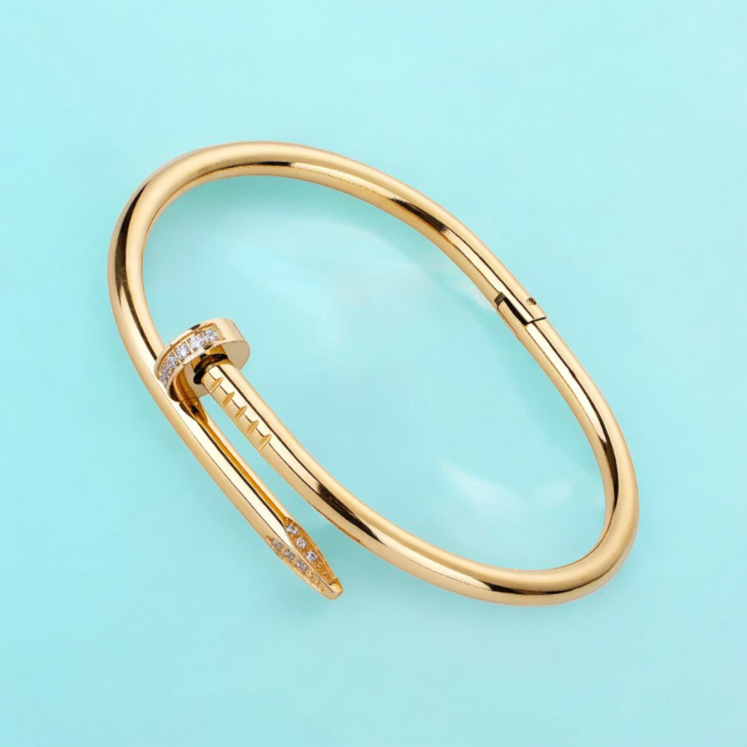 Nyra | 18K Gold Plated Zircon Nail Waterproof Bracelet Bangle