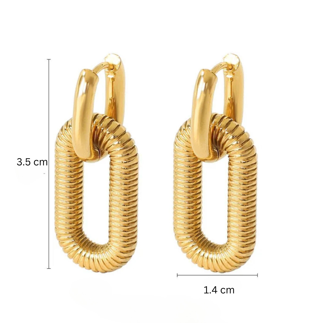 Anabel | Gold Plated Oval Double Hoop Earrings