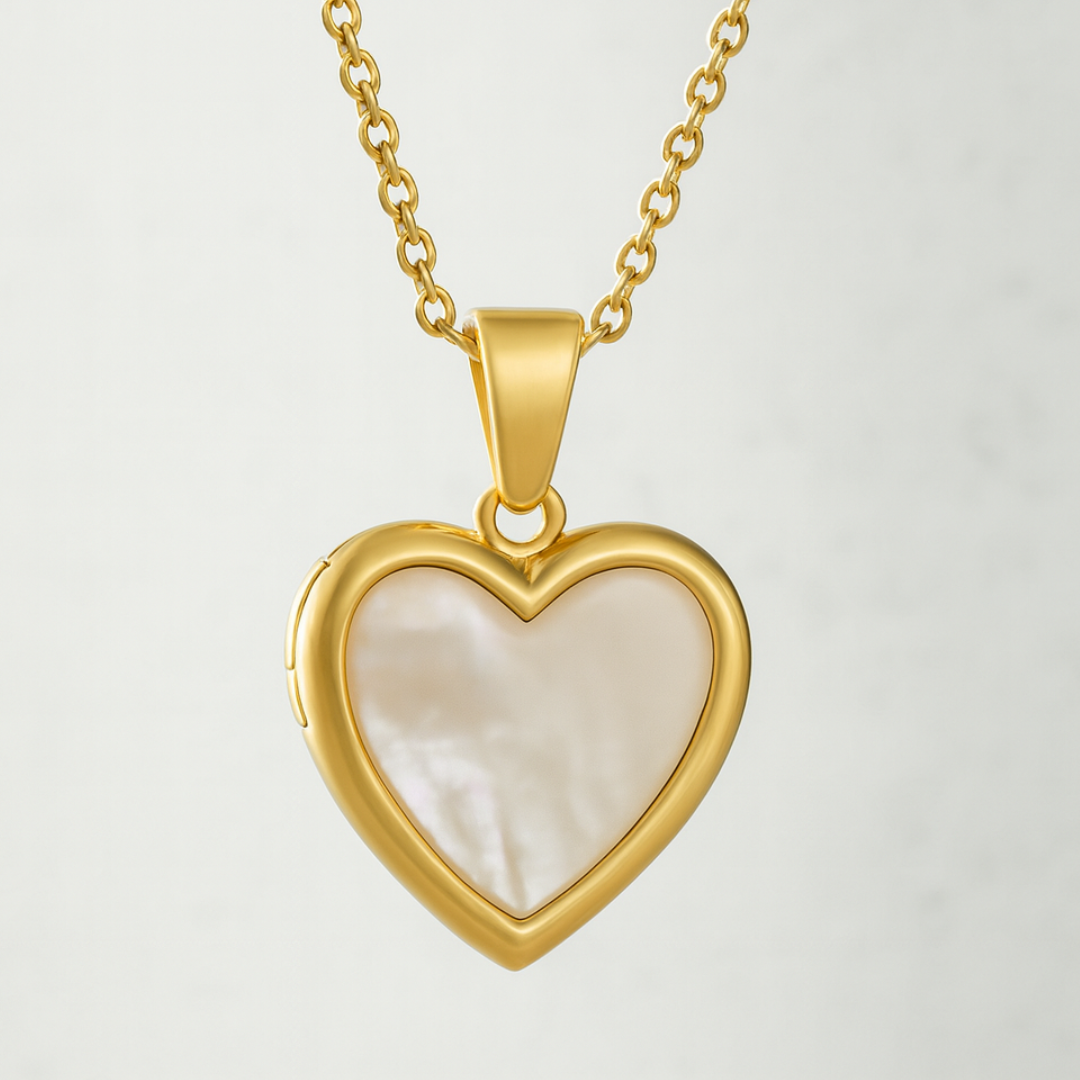 Rochelle | Gold (18K) Plated Heart Photo Frame Locket Pendant Waterproof Necklace