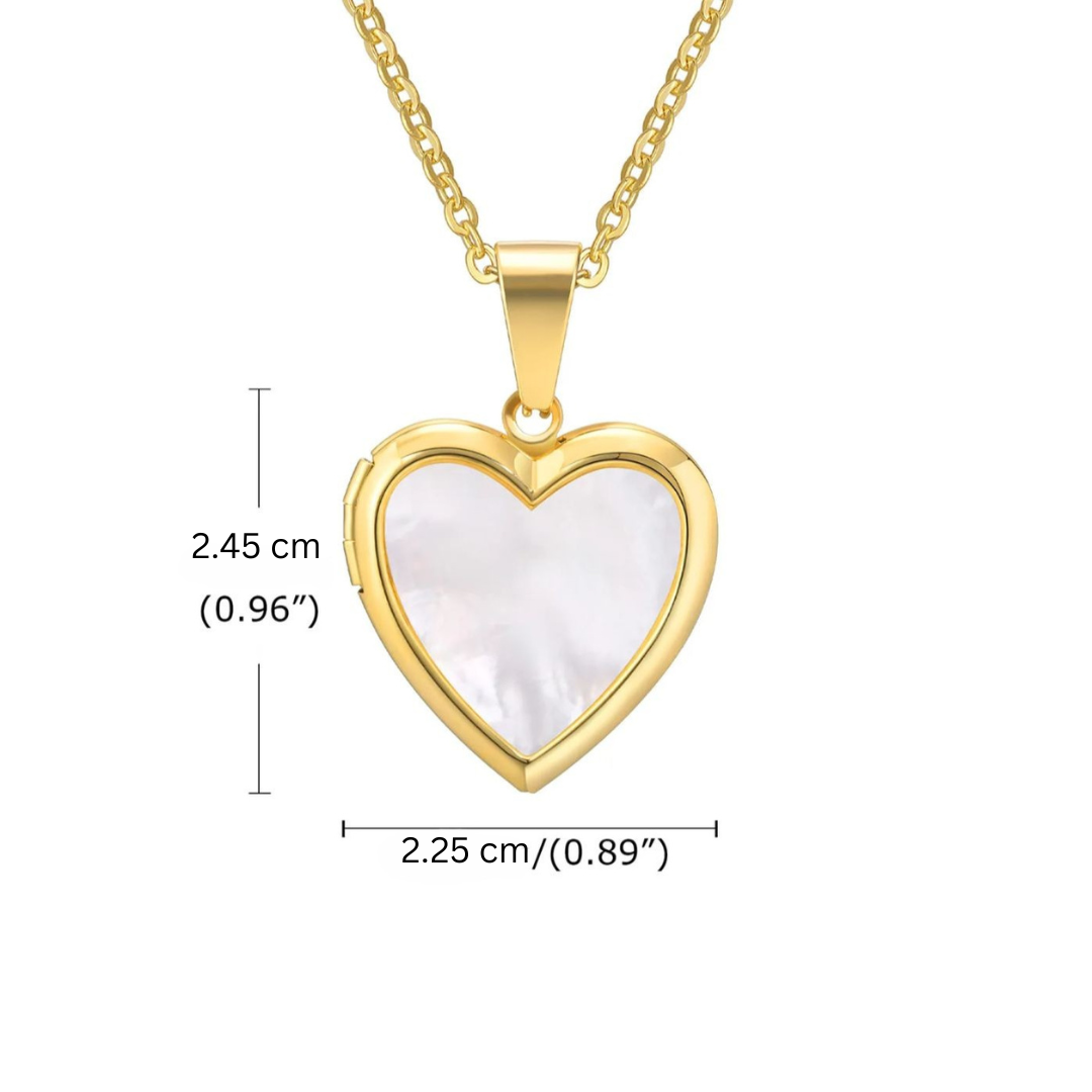 Rochelle | Gold (18K) Plated Heart Photo Frame Locket Pendant Waterproof Necklace