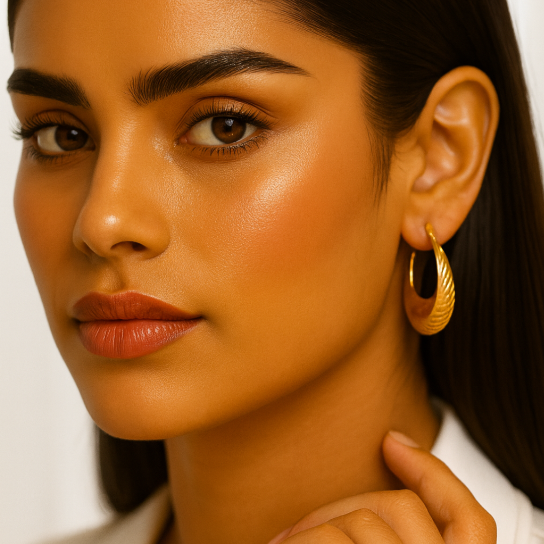 Lily | 18K Gold Plated Round Minimalist Hoop Waterproof Earrings