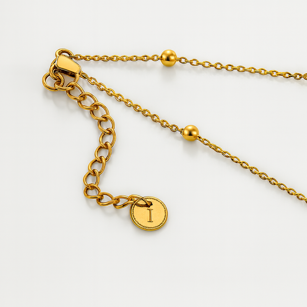 Clover Necklace -18K Gold Plated Textured Four-Leaf Pendant Waterproof