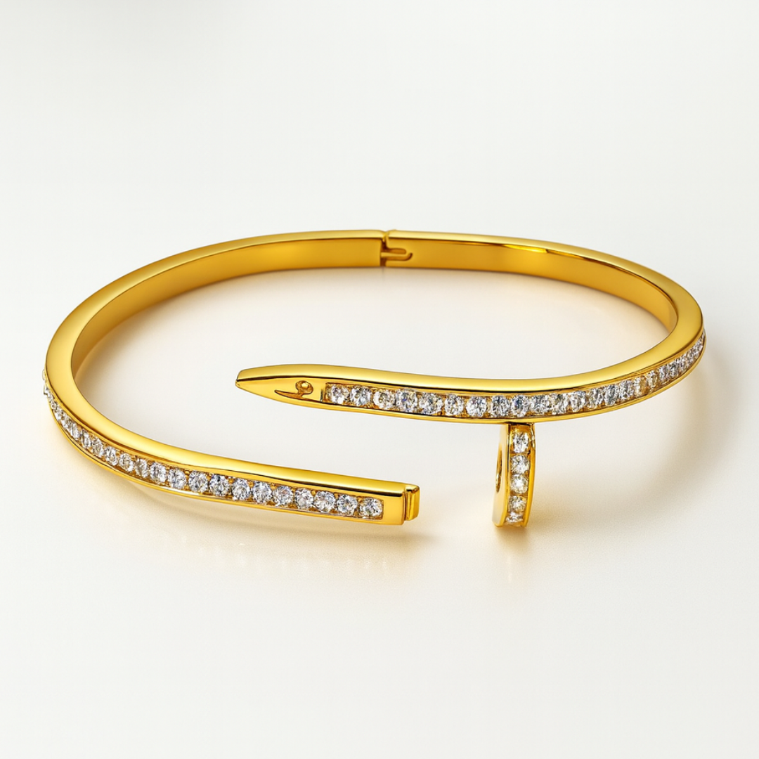 Nicolette | 18K Gold Plated Nail Waterproof Bracelet Bangle