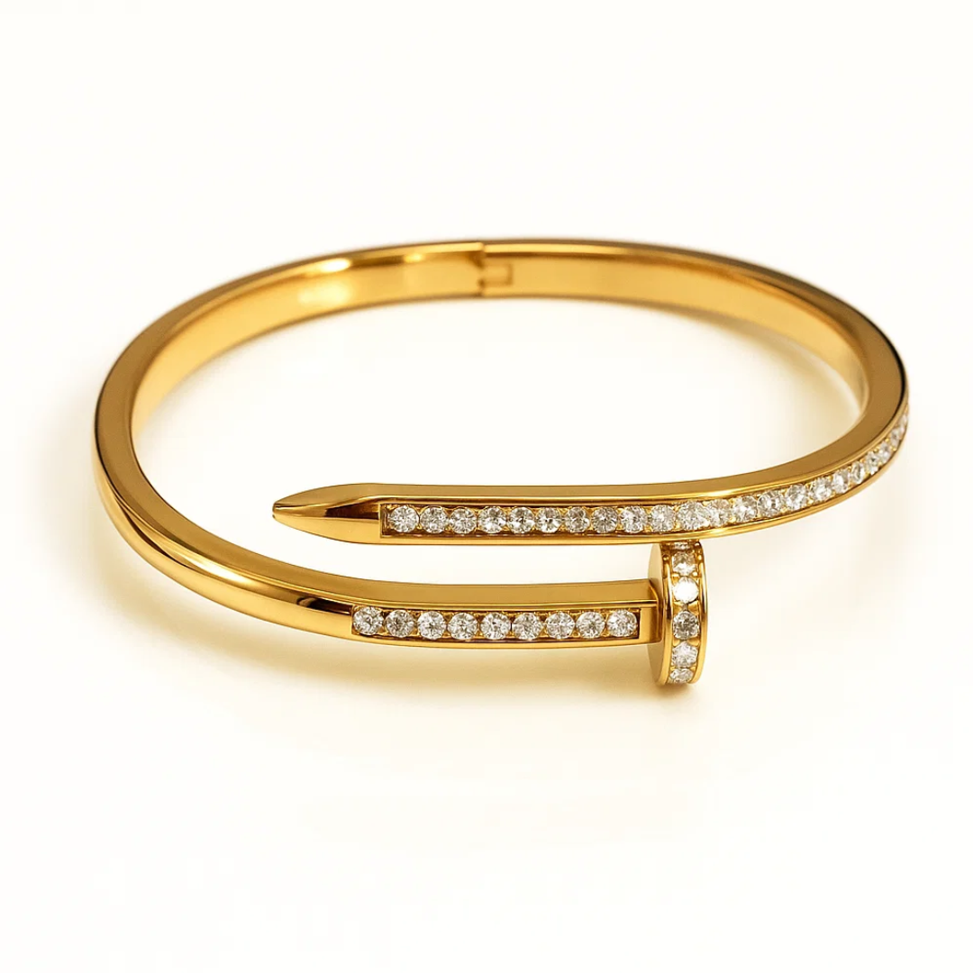 Nicolette | 18K Gold Plated Nail Waterproof Bracelet Bangle