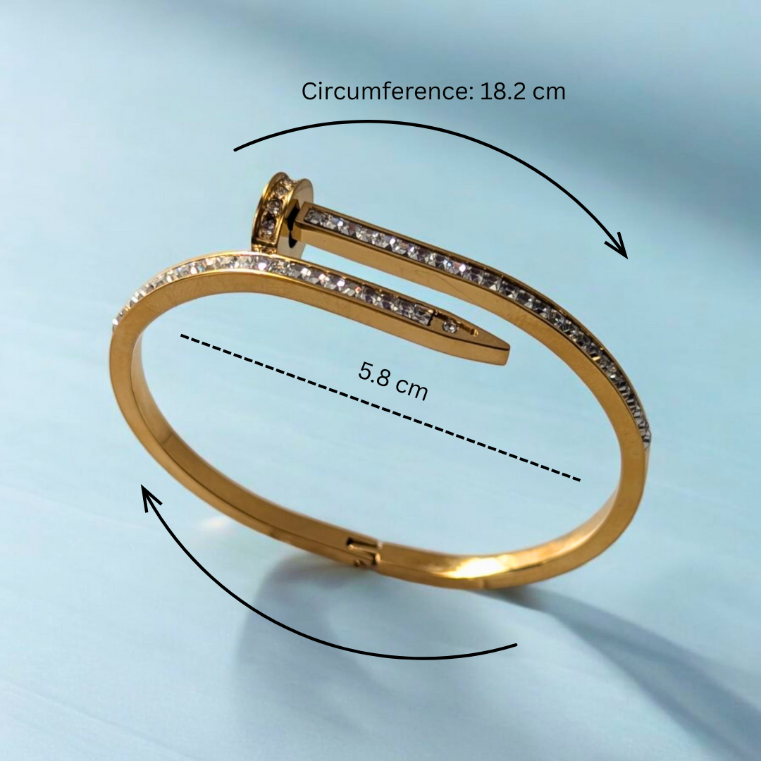 Nicolette | Gold Plated Nail Bracelet Bangle