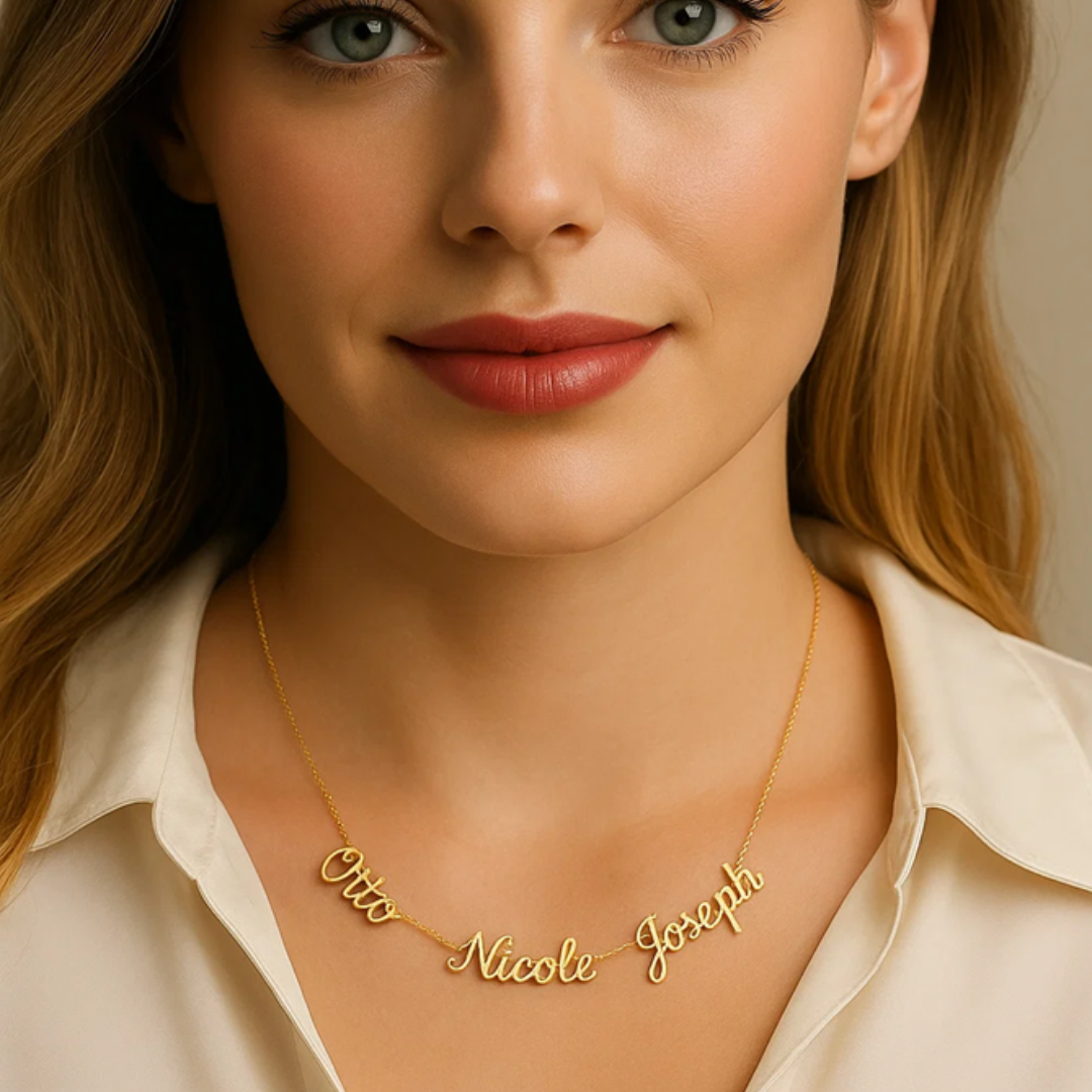 Dorothy | Multiple Personalised Necklace, Custom Name Necklace - 18K Gold Plated Waterproof Necklace