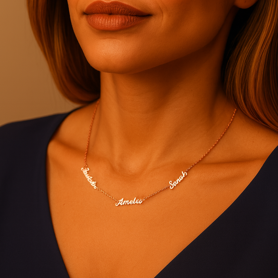 Dorothy | Multiple Personalised Necklace, Custom Name Necklace - 18K Gold Plated Waterproof Necklace