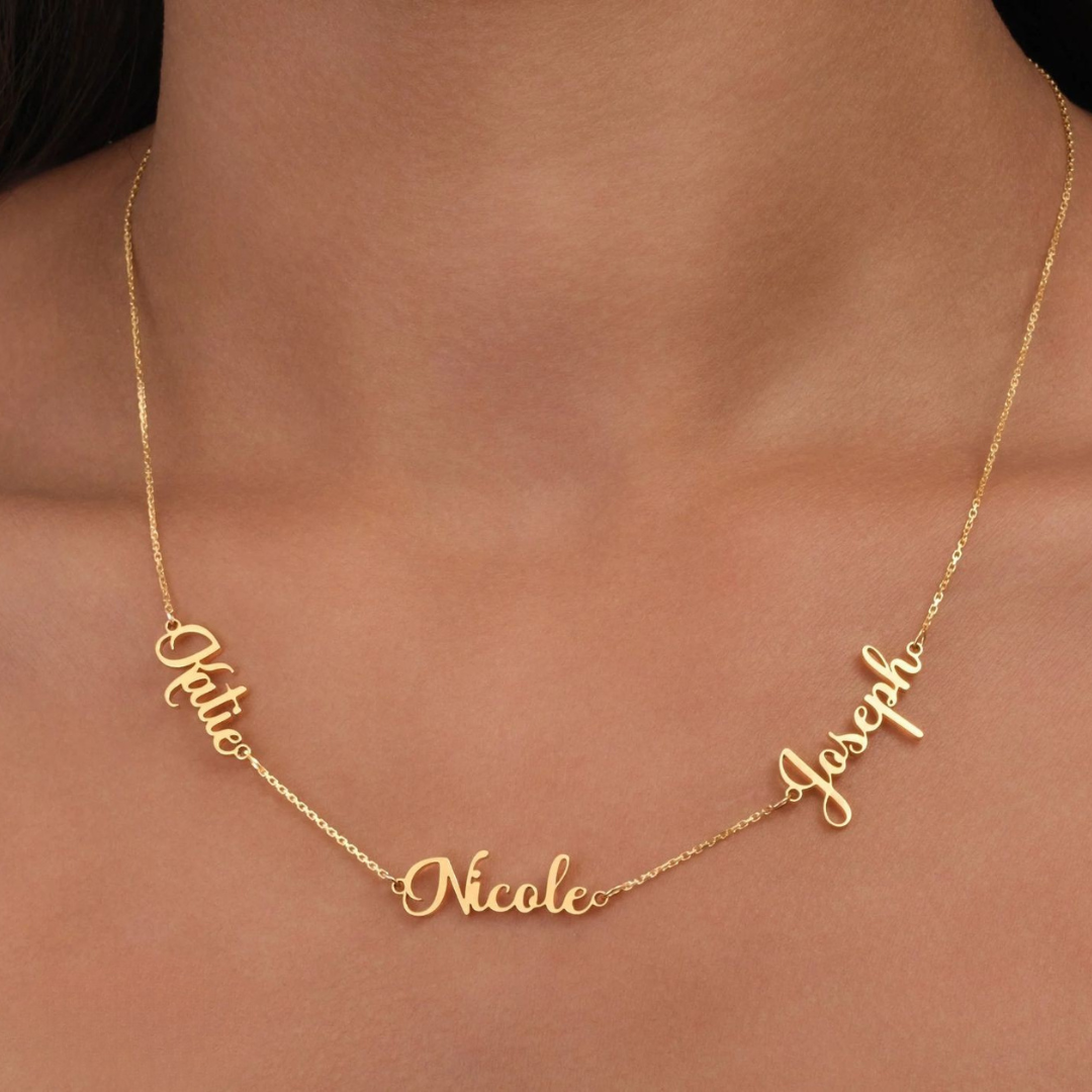 Dorothy | Multiple Personalised Necklace, Custom Name Necklace - 18K Gold Plated Waterproof Necklace