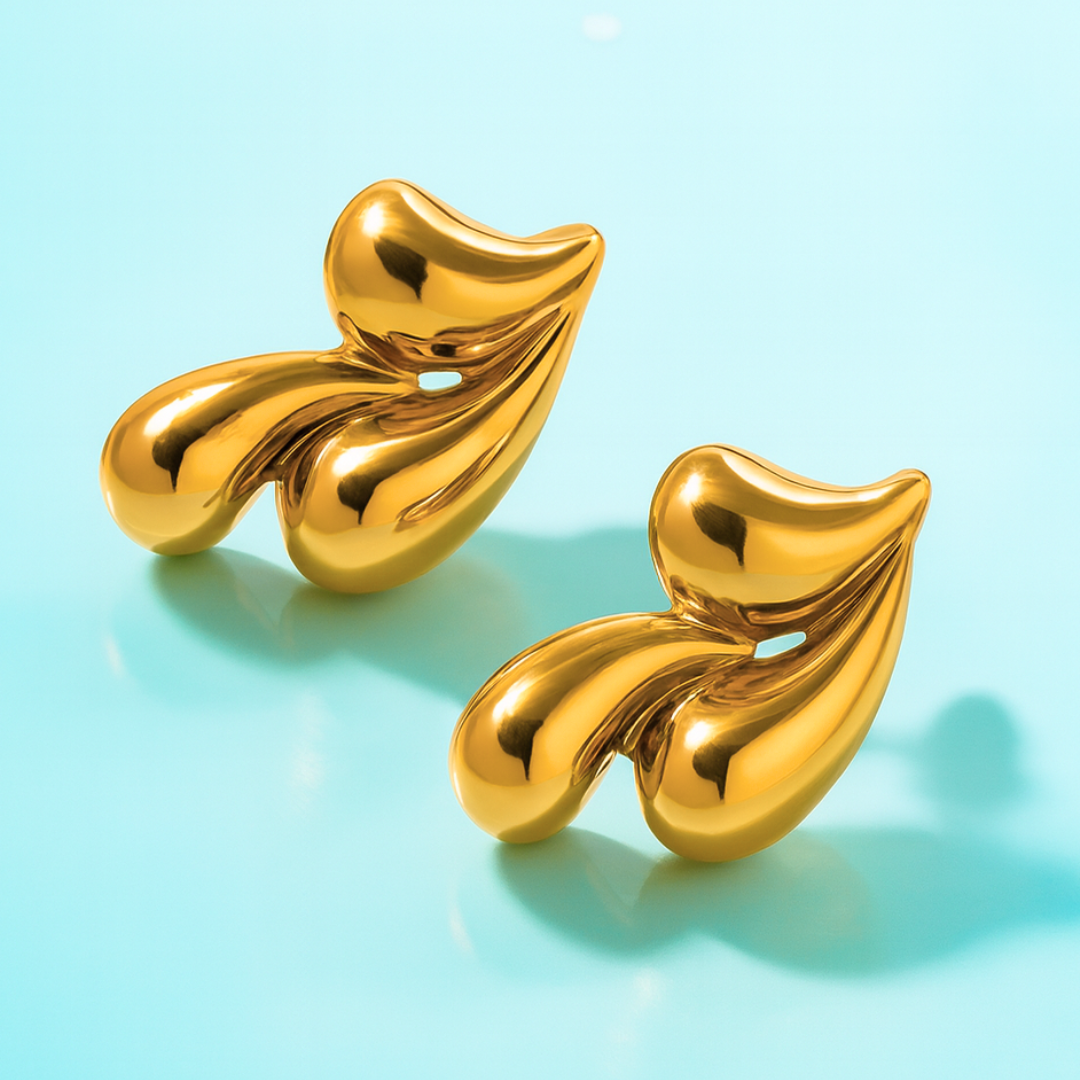 Beverley | 18K Gold Plated Tear/Water Drop Stud Waterproof Earrings