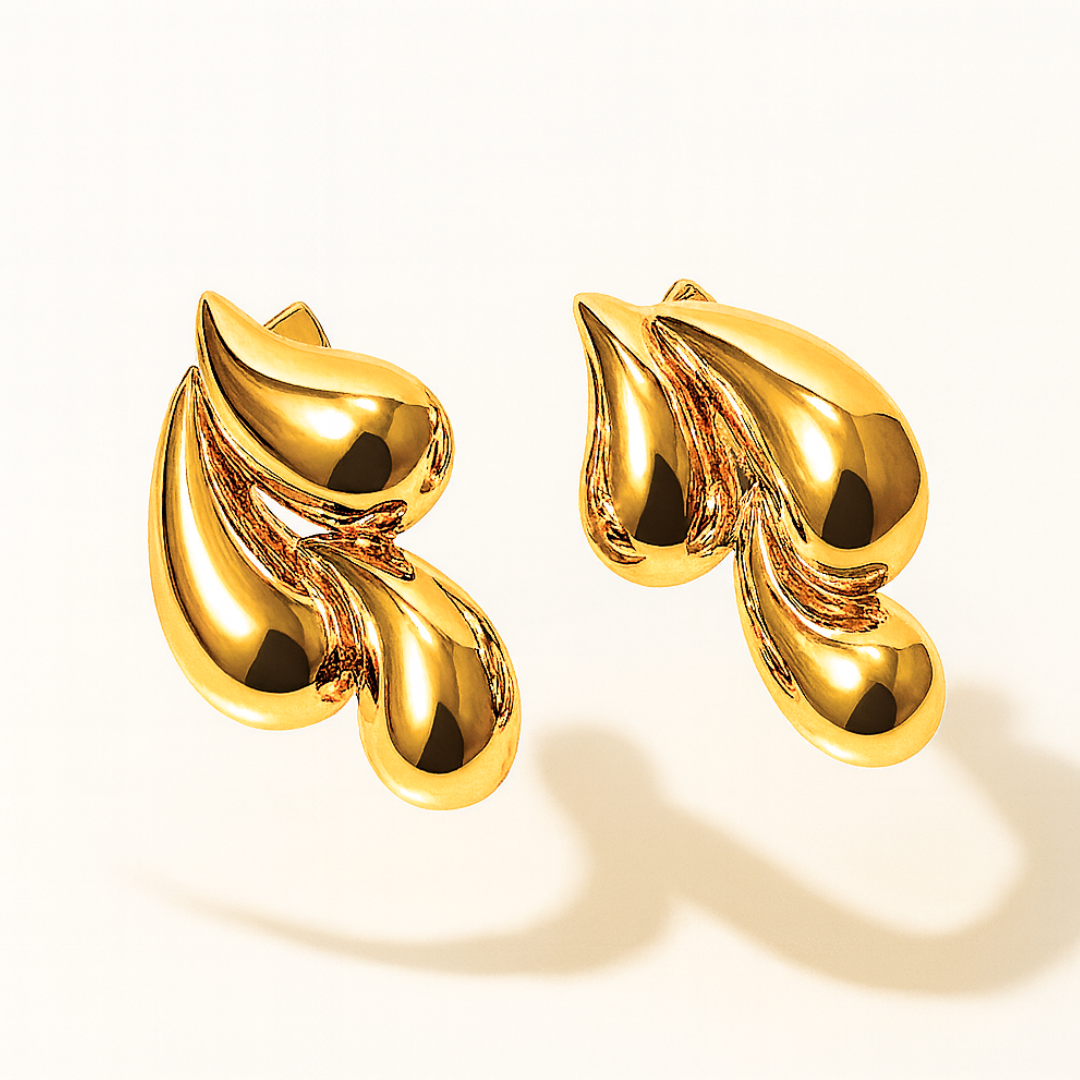 Beverley | 18K Gold Plated Tear/Water Drop Stud Waterproof Earrings