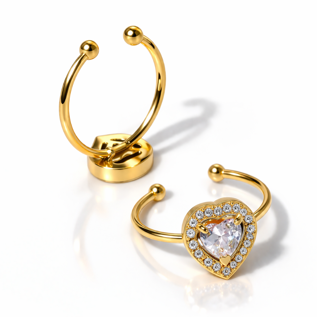 Elena | Gold-Plated Heart Shaped Halo Ring