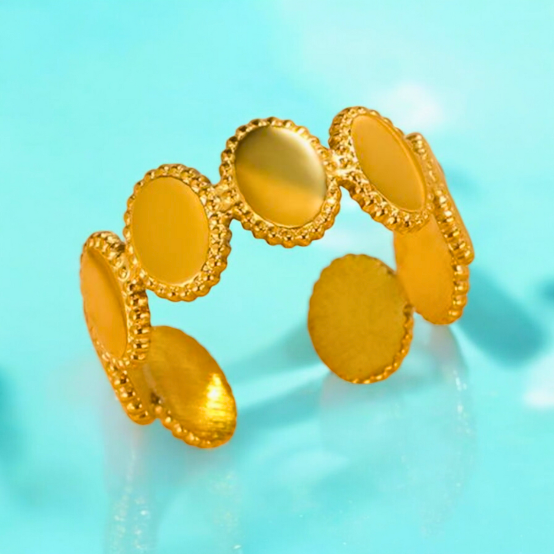 Justine | Gold-Plated Vintage Resizable Oval Ring
