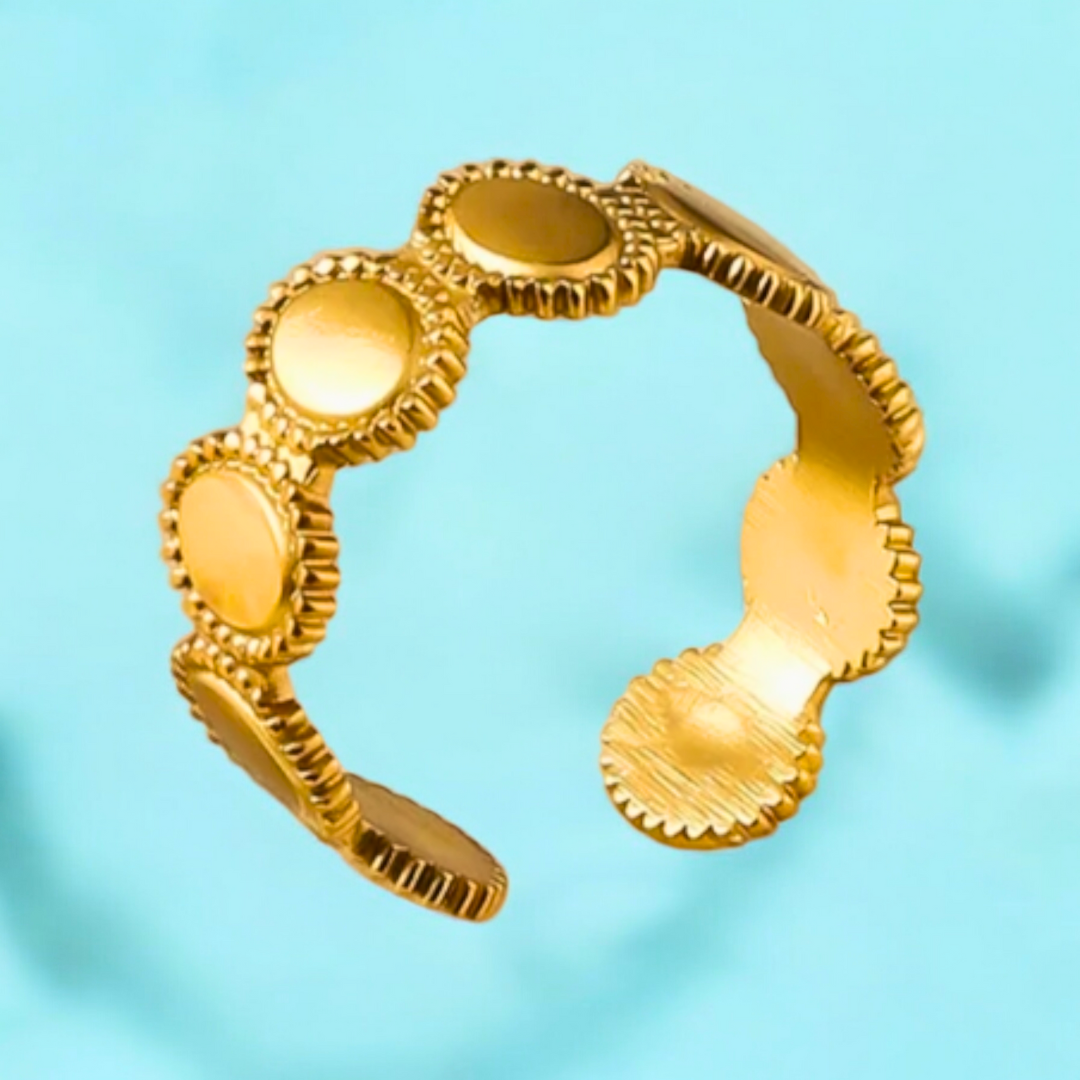 Justine | Gold-Plated Vintage Resizable Oval Ring