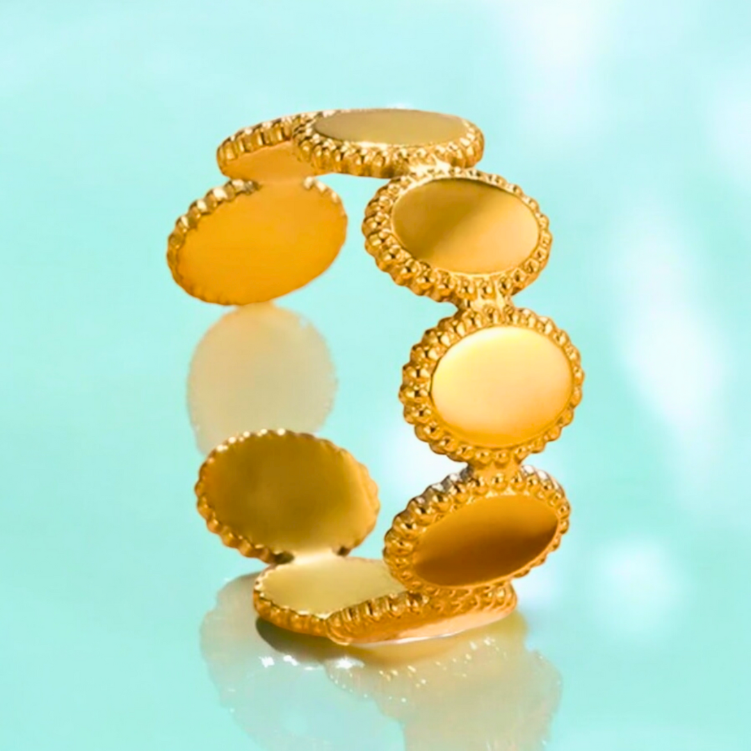 Justine | Gold-Plated Vintage Resizable Oval Ring