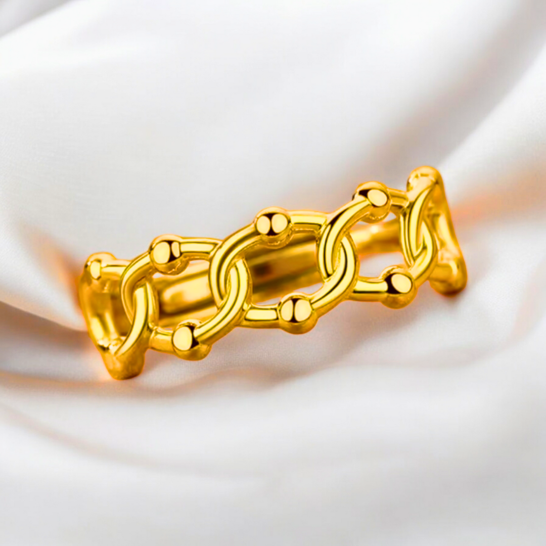 Tyra | Gold Plated Cuban Link Resizable Ring
