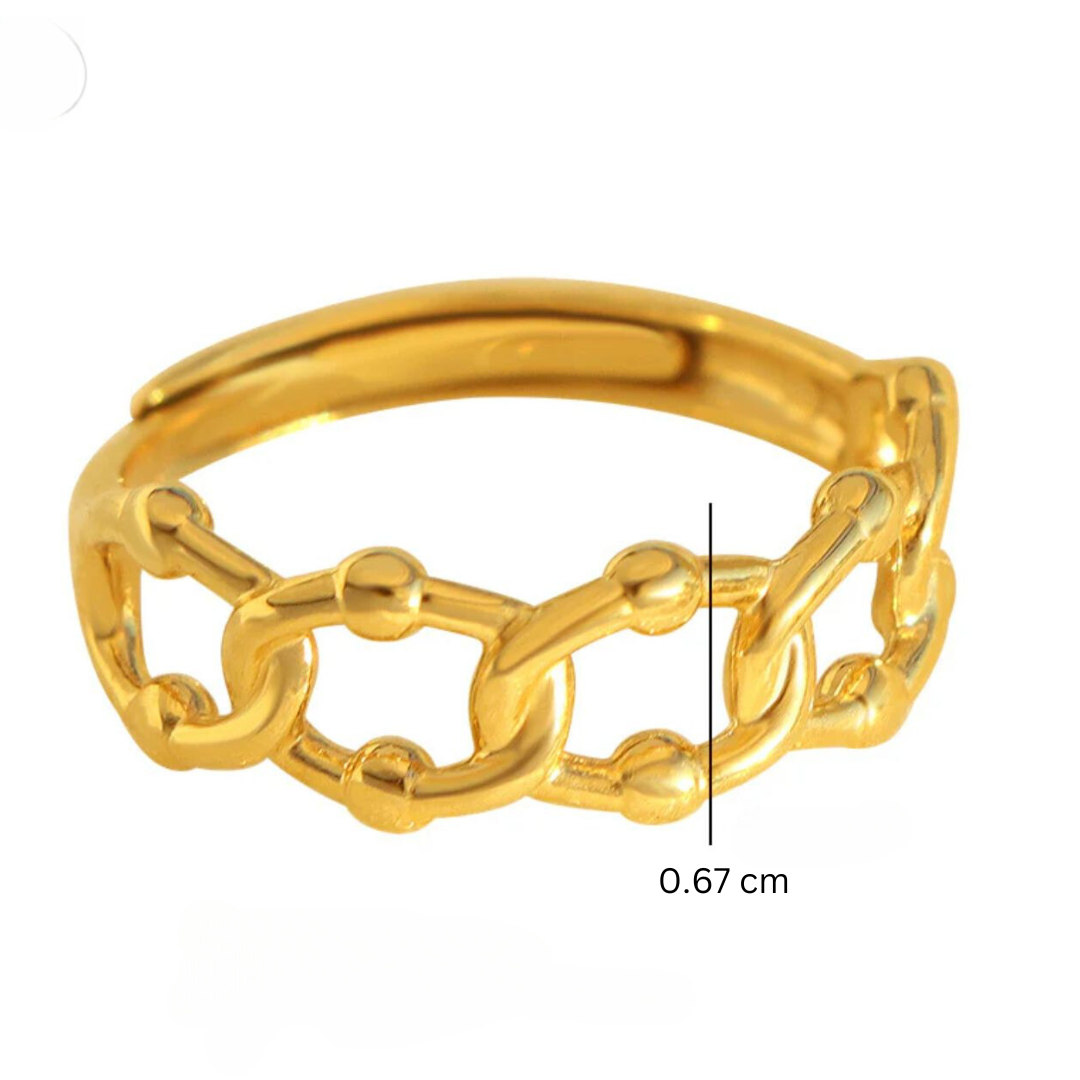 Tyra | Gold Plated Cuban Link Resizable Ring