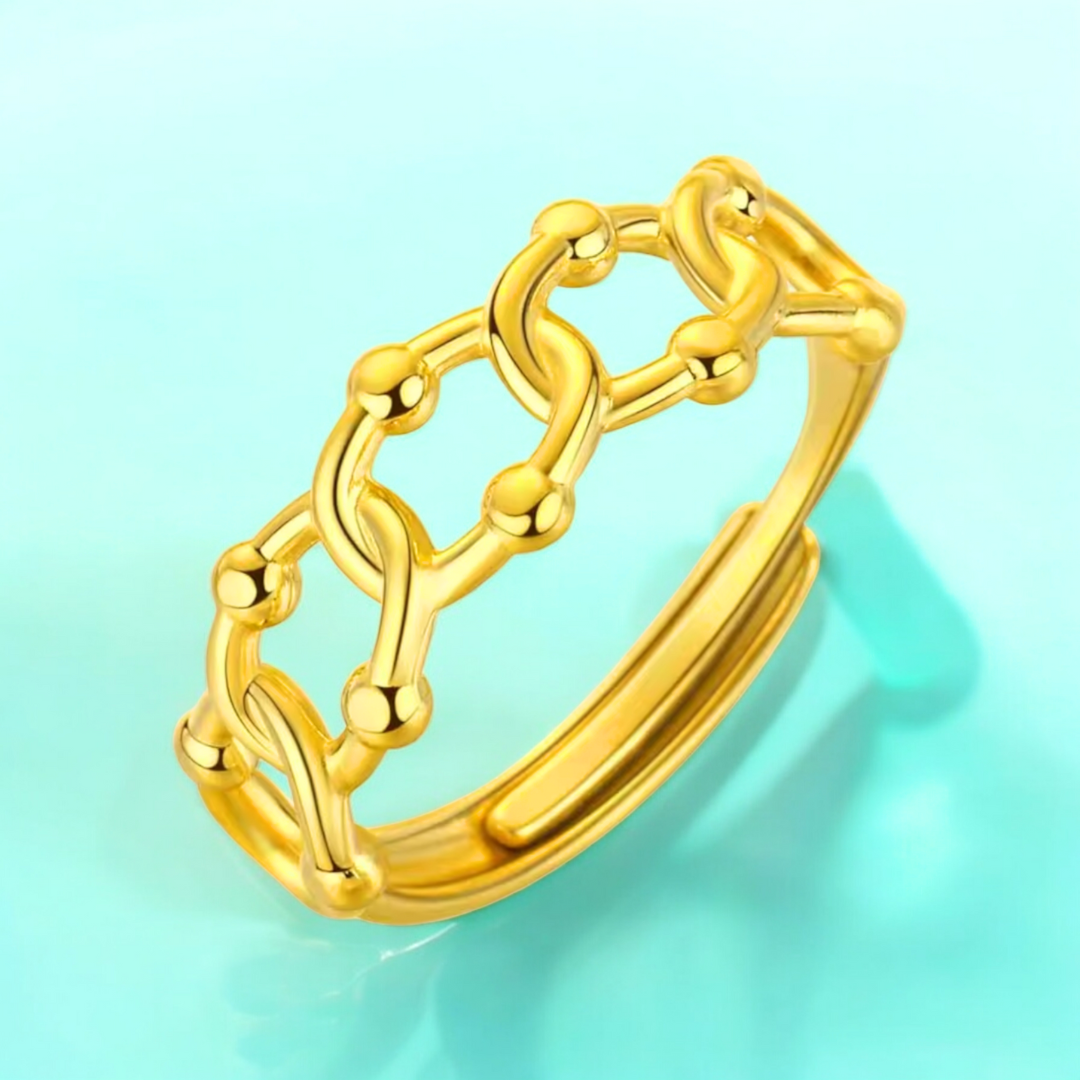 Tyra | Gold Plated Cuban Link Resizable Ring