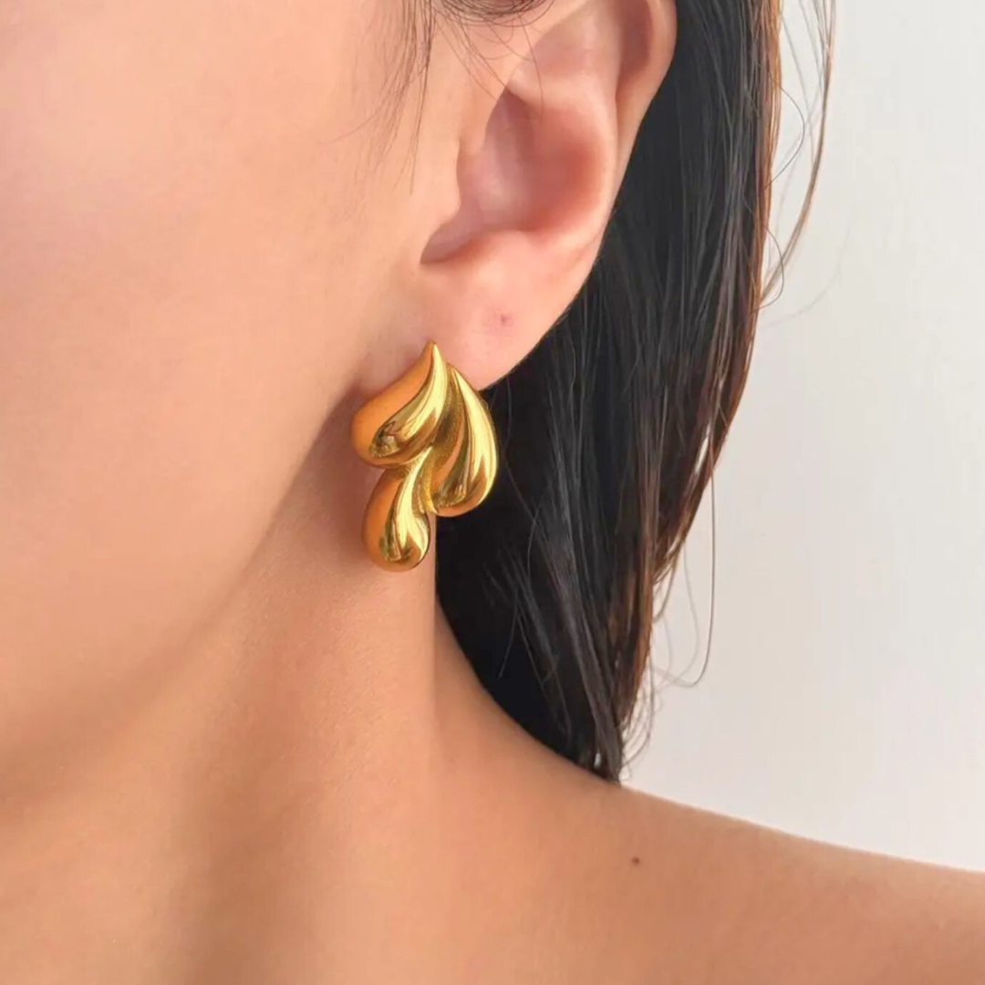 Beverley | Gold Plated Tear/Water Drop Stud Earrings