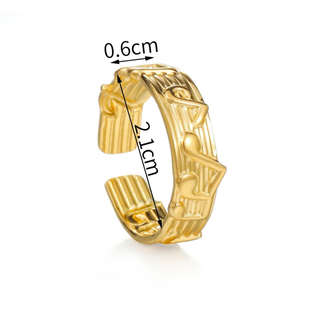 Lexie | Gold-Plated Music Notes Resizable Ring