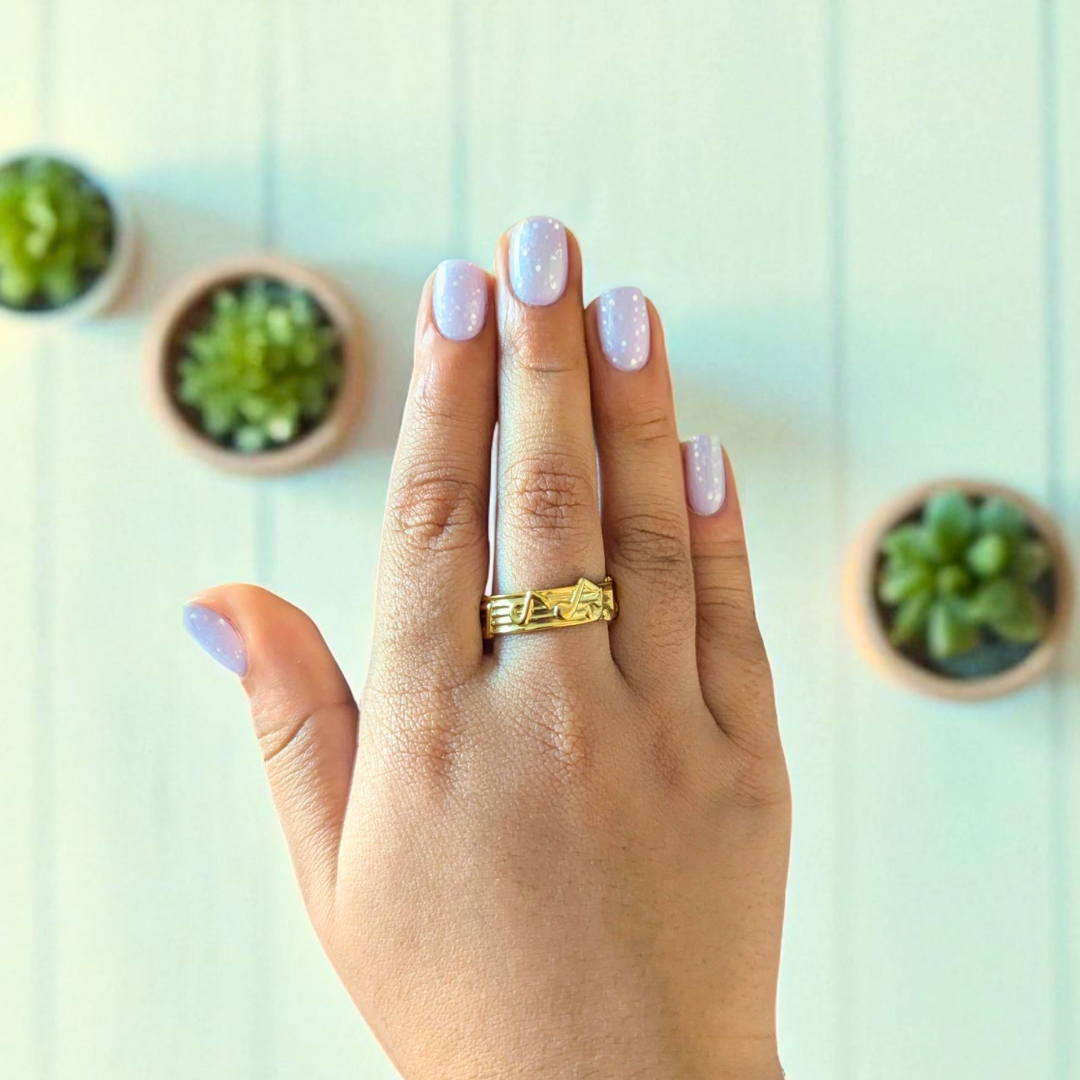 Lexie | Gold-Plated Music Notes Resizable Ring