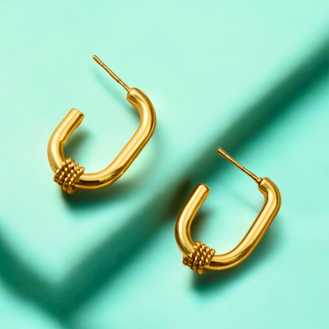 Remi | Gold Plated Statement Twist Hoop Earrings