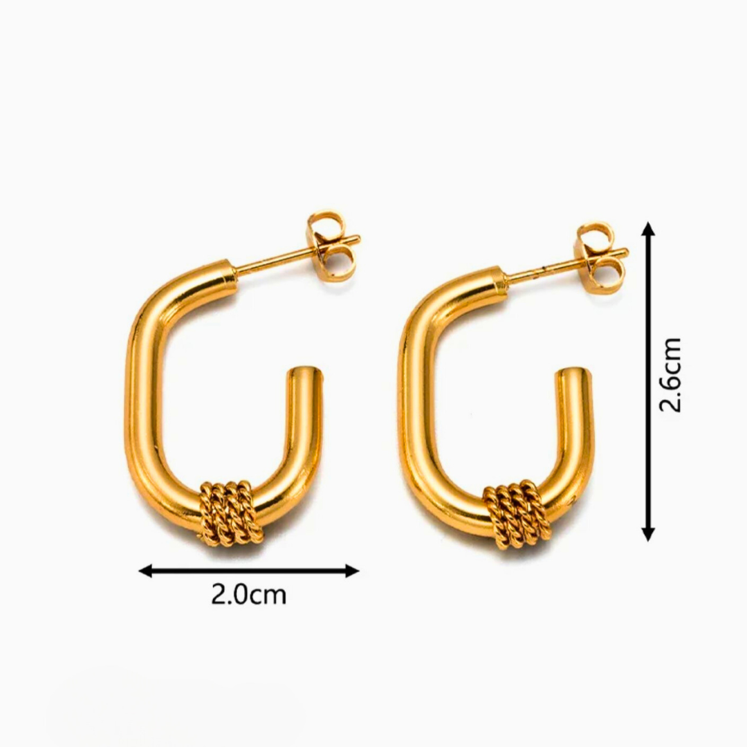 Remi | Gold Plated Statement Twist Hoop Earrings