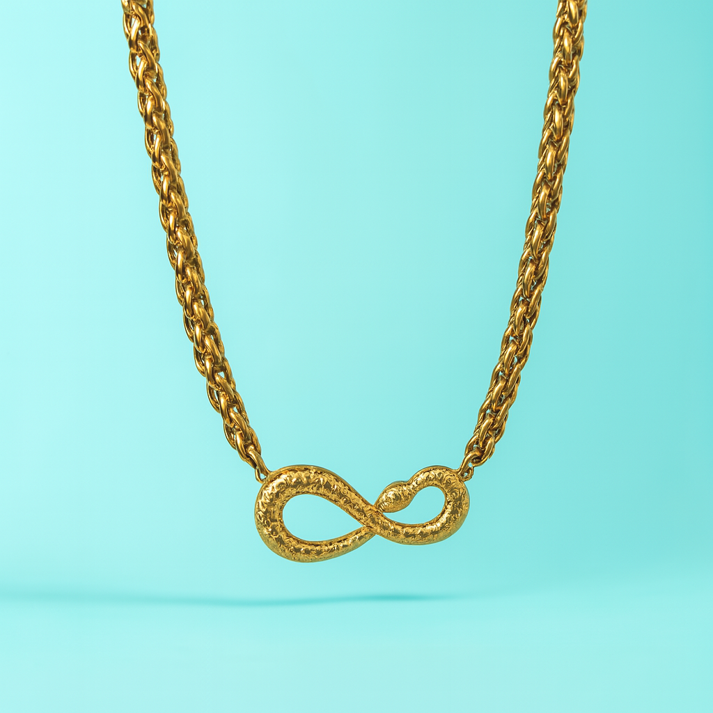 Heidi | Gold-Plated Snake Head Infinity Charm Necklace