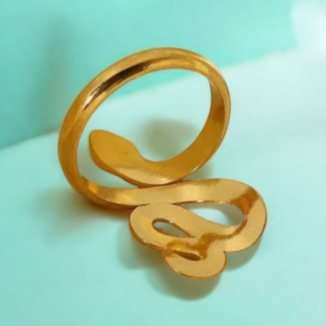 Maelle | Gold-Plated Snake Charm Adjustable Resizable Ring
