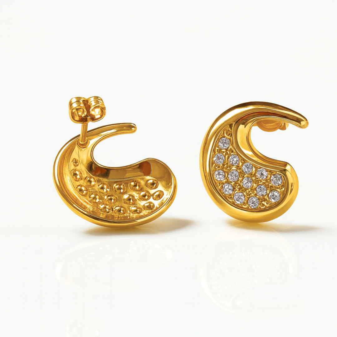 Sable | 18K Gold Plated Tear Drop Zircon Waterproof Stud Earrings