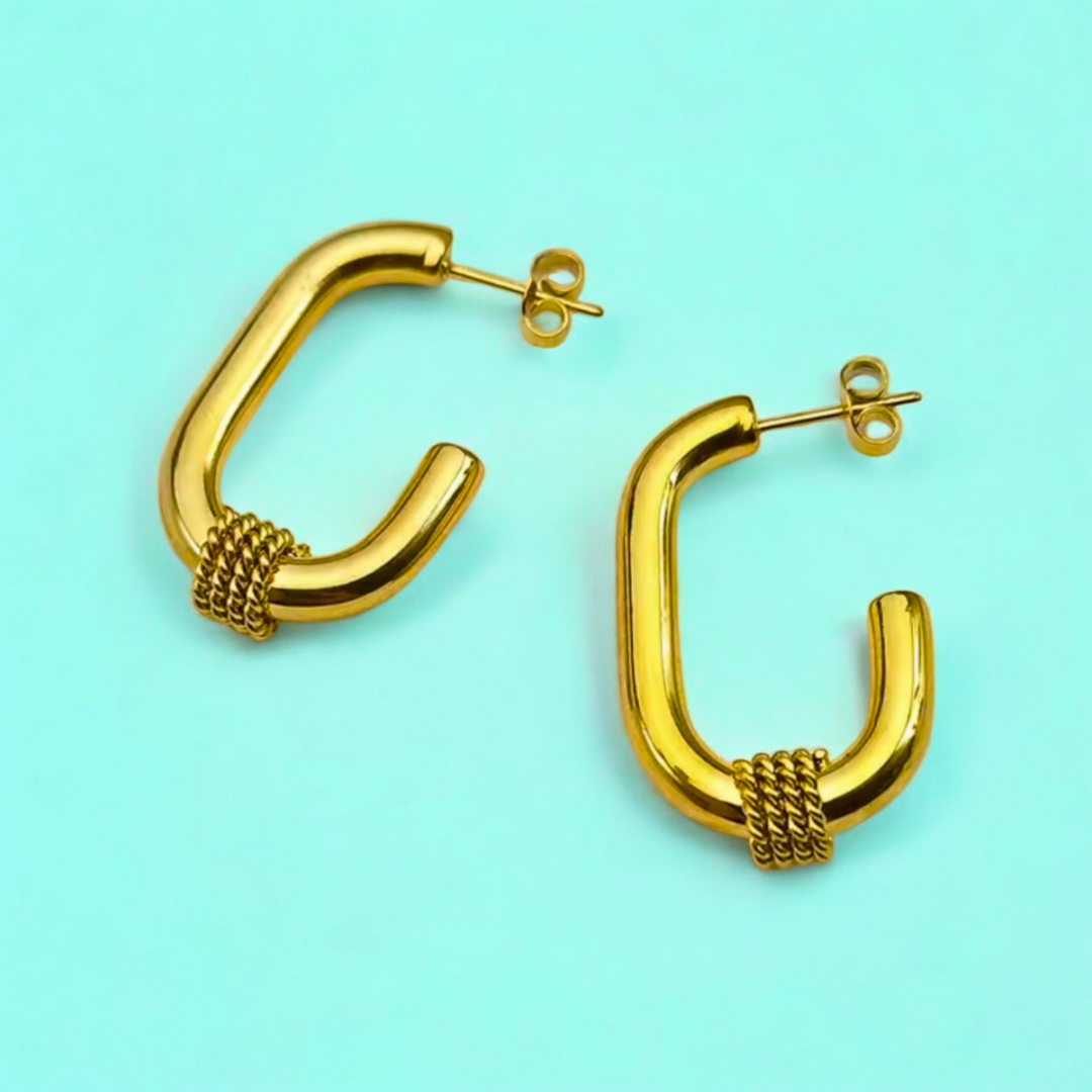 Remi | Gold Plated Statement Twist Hoop Earrings