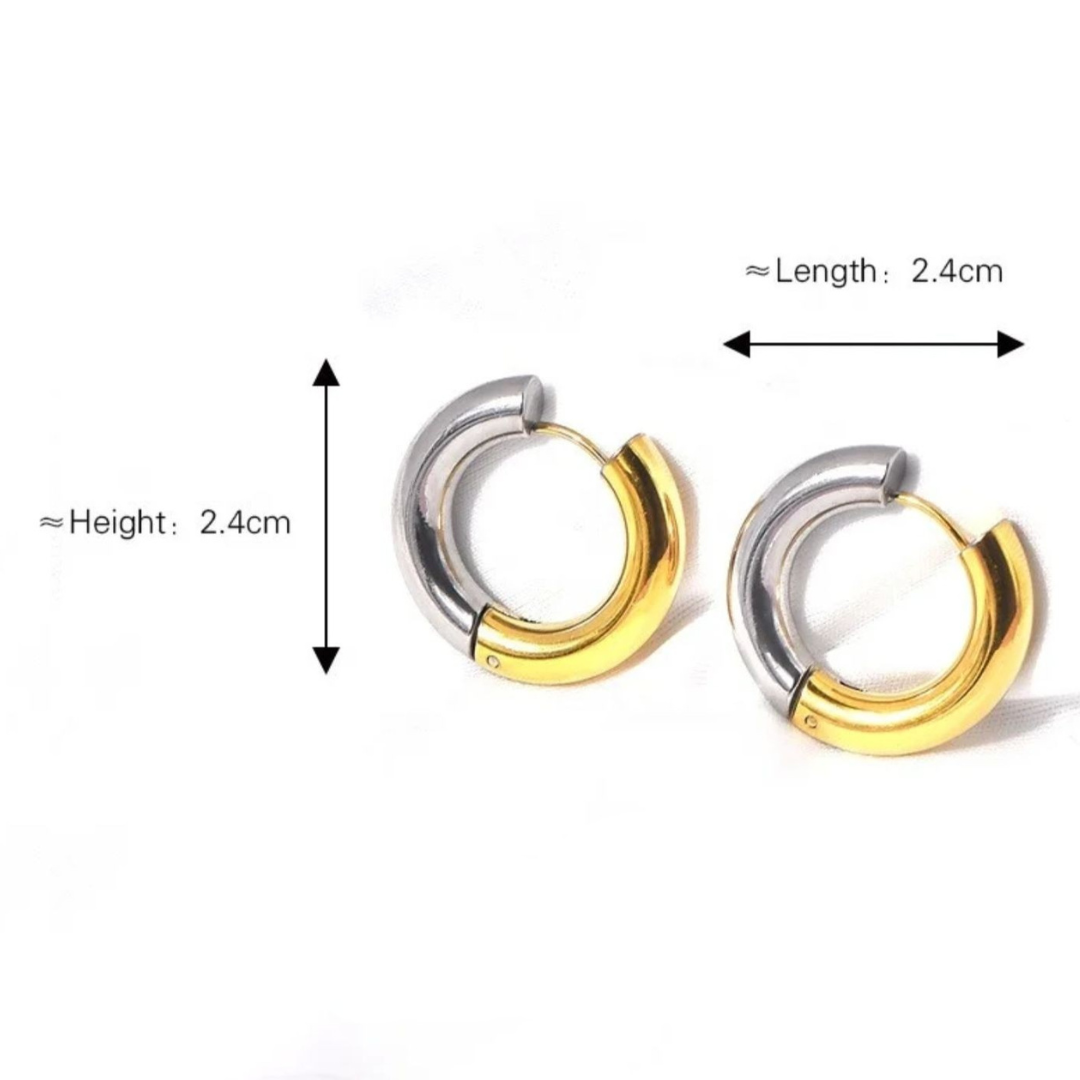Nikki | Gold and Silver Plated (18K) Huggie Hoop Waterproof Earrings
