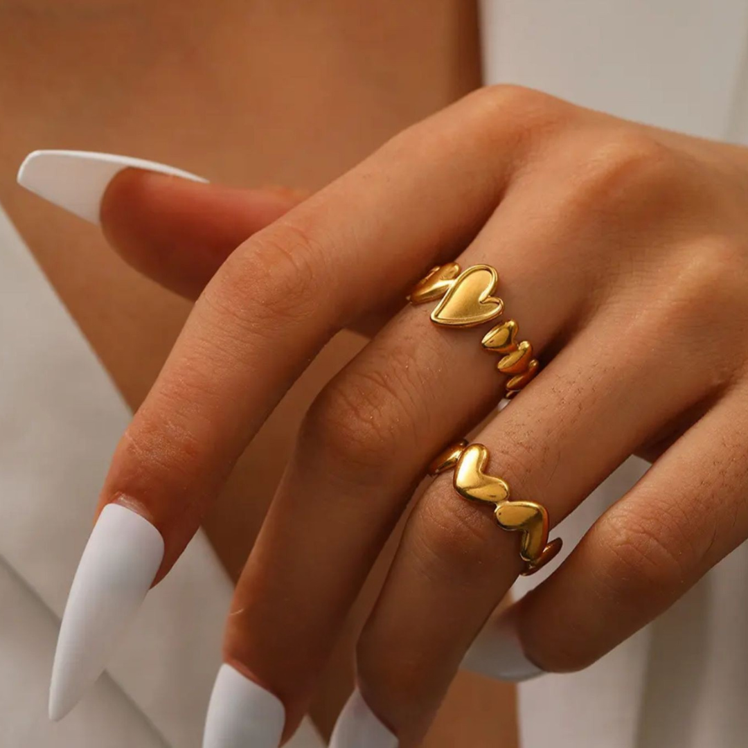 Cara | Gold-Plated Resizable Heart Ring
