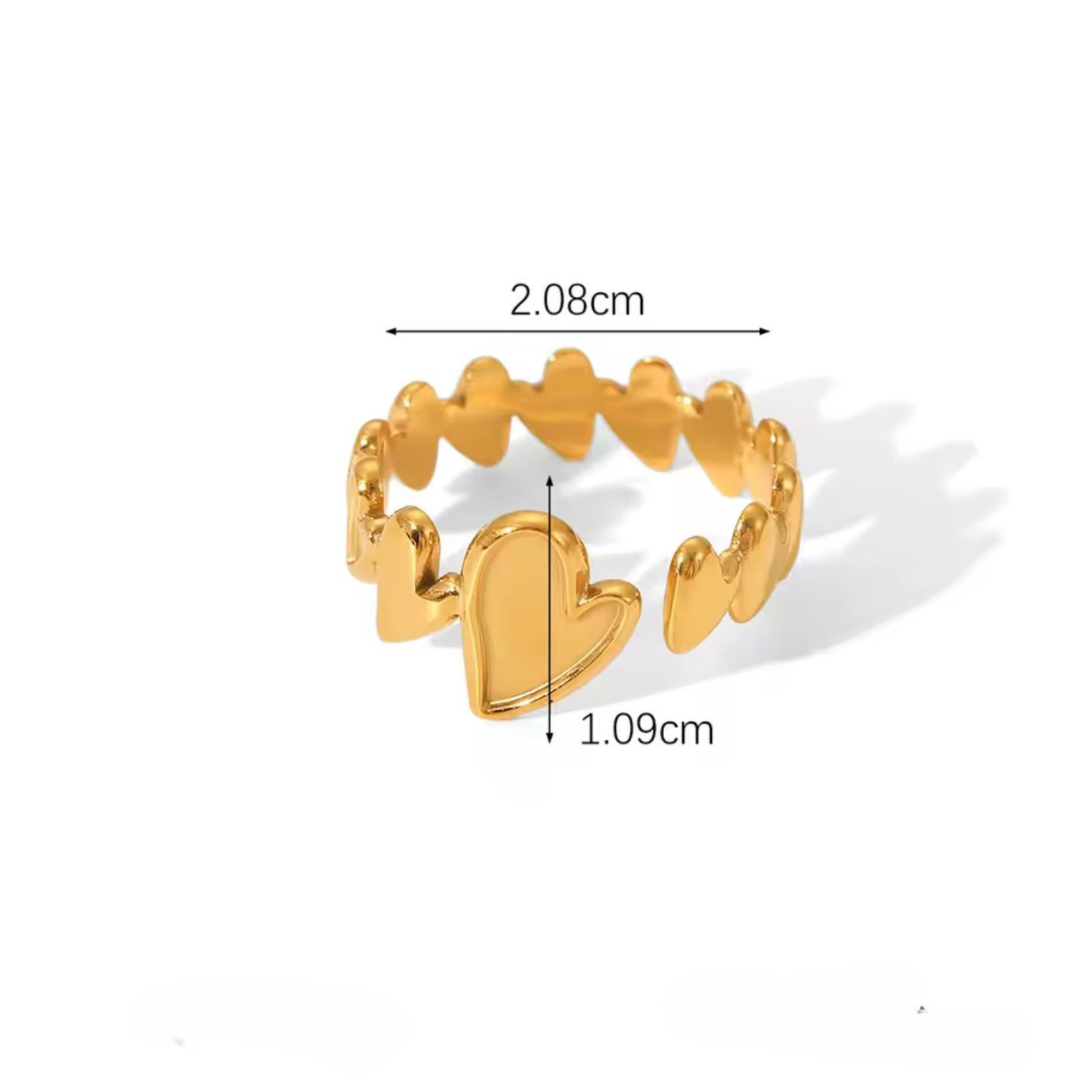 Cara | Gold-Plated Resizable Heart Ring
