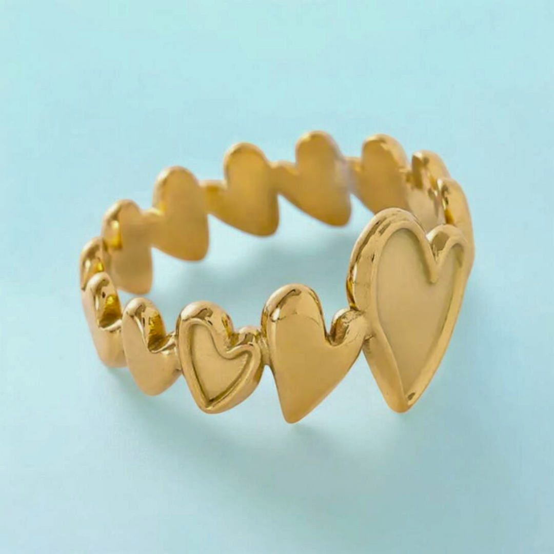 Cara | Gold-Plated Resizable Heart Ring