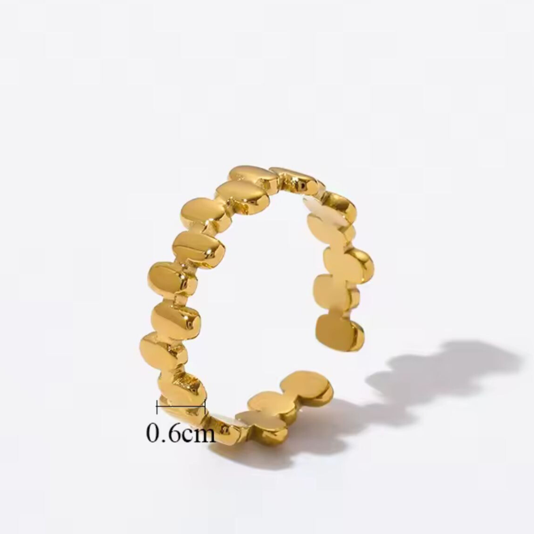Ava | Gold Plated Vintage Stacking Resizable Ring
