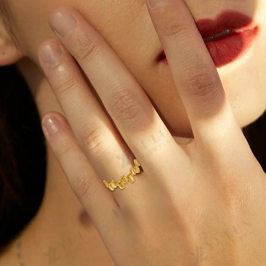 Ava | Gold Plated Vintage Stacking Resizable Ring