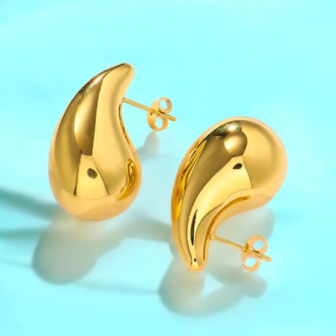 Celeste | Gold Plated Waterdrop Stud Earrings