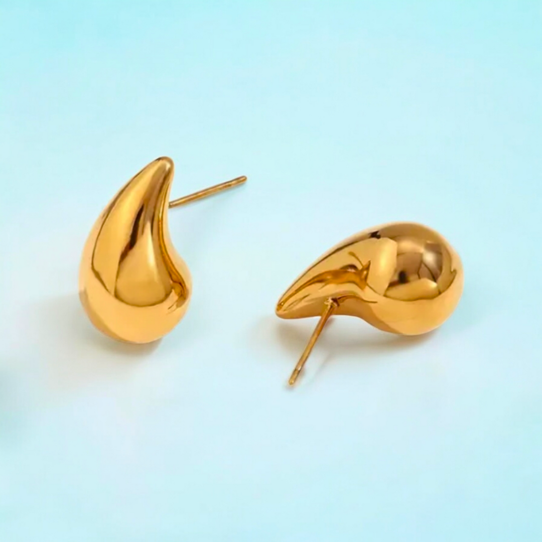 Celeste | Gold Plated Waterdrop Stud Earrings