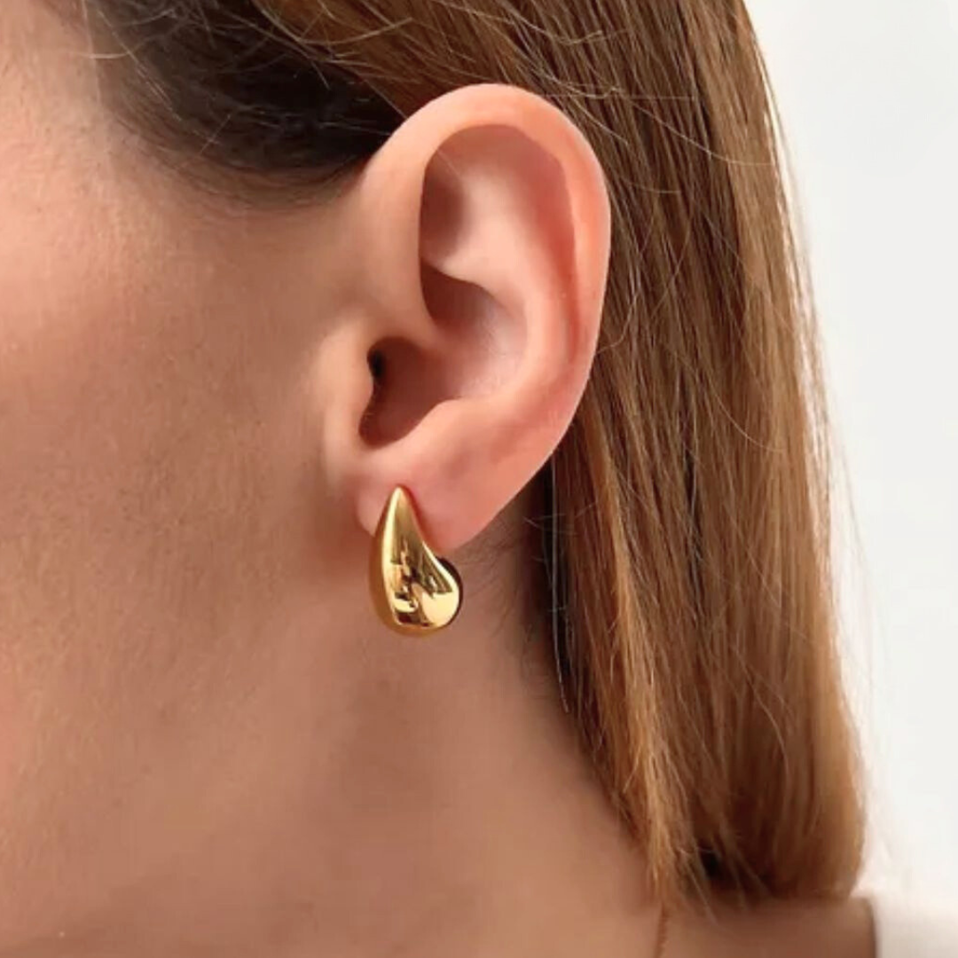 Celeste | Gold Plated Waterdrop Stud Earrings