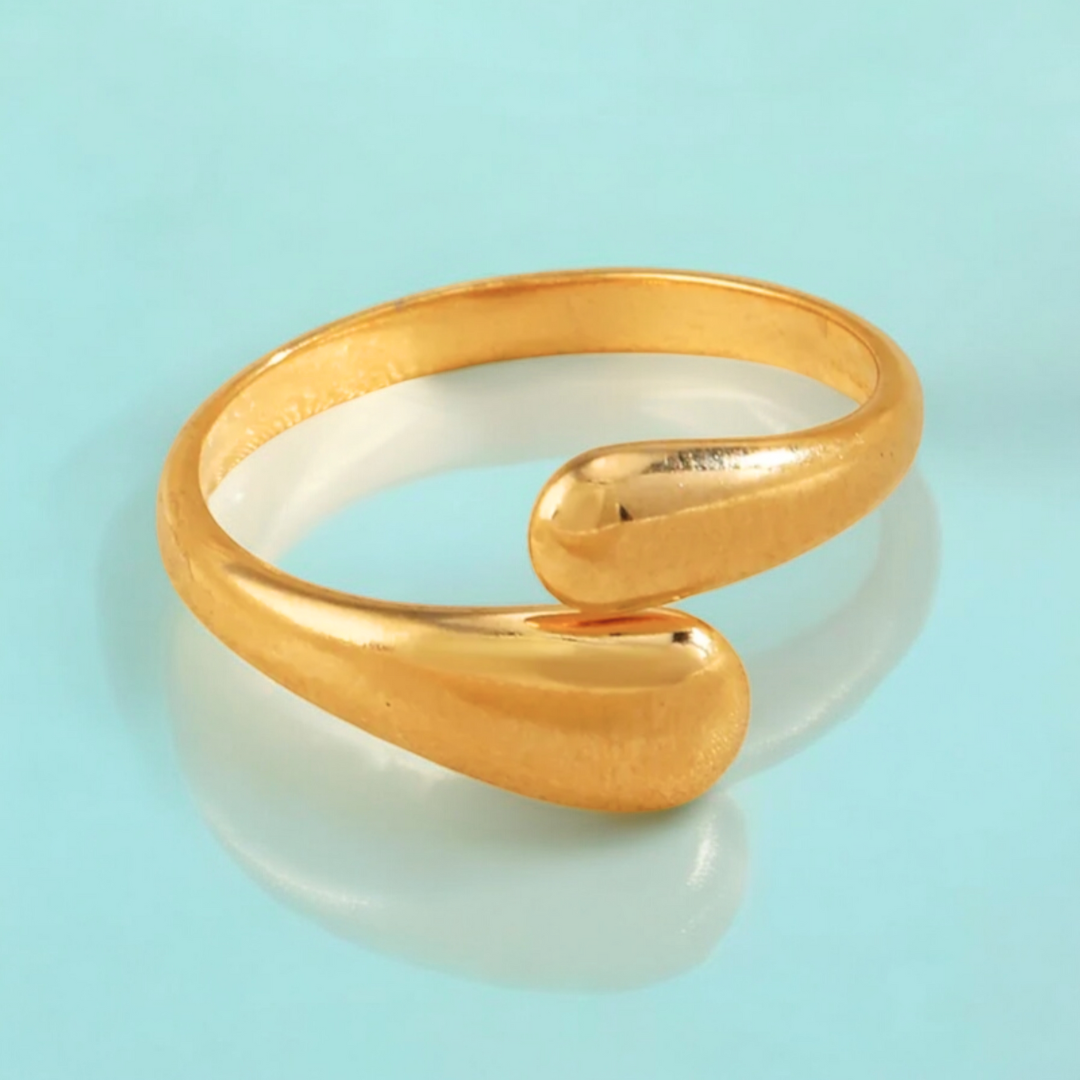 Sabina | Gold Plated Smooth Double Ball Ring